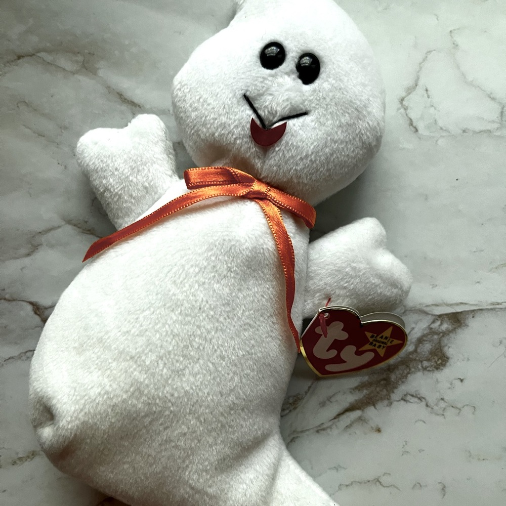 TY Beanie White Ghost Spooky